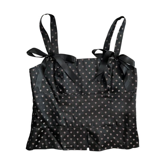 Vintage Mario Balthazar Womens Satin‎ Whimsygoth Coquette Bustier Top Black 12 - Picture 1 of 12